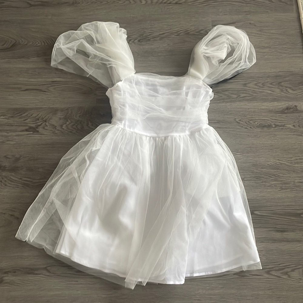 White ruffled convertible dress